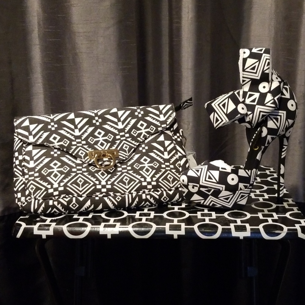Privileged Stiletto Shoe and Wristlet Bag
